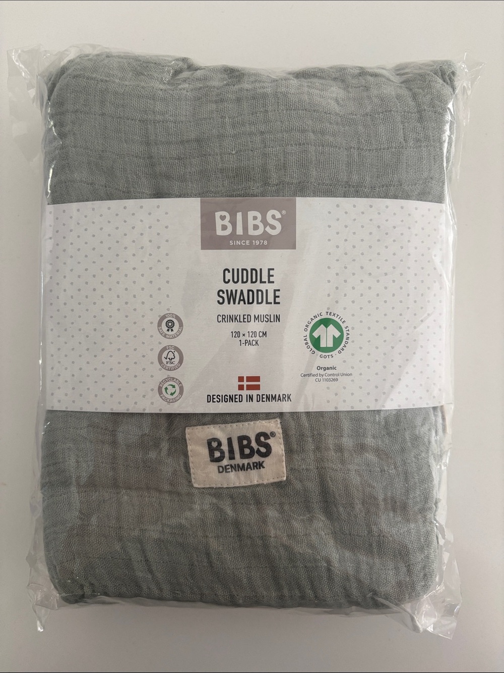 NWT Bibs Cuddle Swaddle Crinkled Muslin